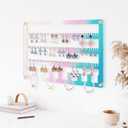 Hanging Earring Holder Organizer Wall Mounted Wall Earrings Hanger and Necklace Holder- Acrylic Earring Storage Display for studs, dangling, Necklace, Bracelet and Rings, 2221MO1035PL