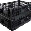 Collapsible Storage Bin Containe52 Liter Transferheavy duty Black plastic storage box,milk crates heavy duty Transit storage (2)