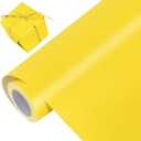 BEISHIDA Yellow Gift Wrapping Paper Solid Color Pearly-Lustre Wrapping Paper Roll Matte Gift Wrap Paper, Packing Paper for Wedding, Birthday, Graduation, Christmas Wrapping Paper(17inches X 32.8ft)