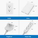 2 x TiFFCOFiO Flat Plug Extension Cord with Outlet Cover, 3 FT 3 Prong Extension Cord, 3 Grounded Outlets for Home and Kitchen, 13A/1675W, ETL Listed