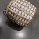 Set of 2, White Rattan Basket with Handles, 11" and 7" 