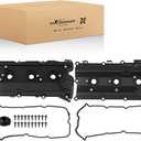 Upgrade Aluminum Engine Valve Cover Set w/Gaskets Compatible with 2003-2008 Nissan 350Z Infiniti G35 FX35 M35 VQ35DE 3.5L V6 Replaces Parts 13264-AM600 13264-AM610 (Silver)