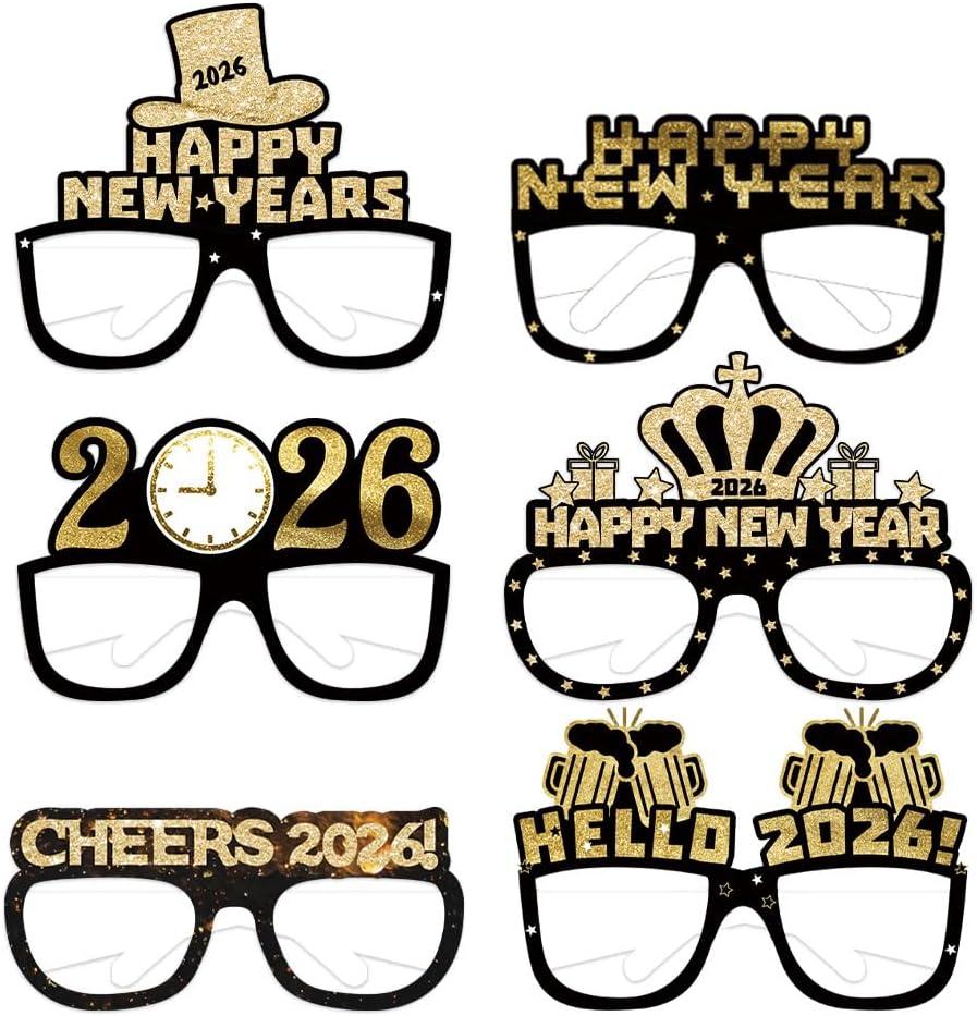 Happy New Years Eve Glasses 2026 - Pack Of 12 | New Years Eve Party Supplies 2026 | Happy New Year Glasses 2026, Happy New Year Decorations 2026 | New Years Glasses, New Years Eve Decorations