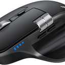 TECKNET Wireless Mouse, Bluetooth Mouse (BT5.3/5.0 & 2.4G) Rechargeable Ergonomic Optical Mouse with 6 Adjustable DPI, Side Scroll, Quiet Clicks, USB A Receiver, 7 Buttons, Wide Compatibility  Black