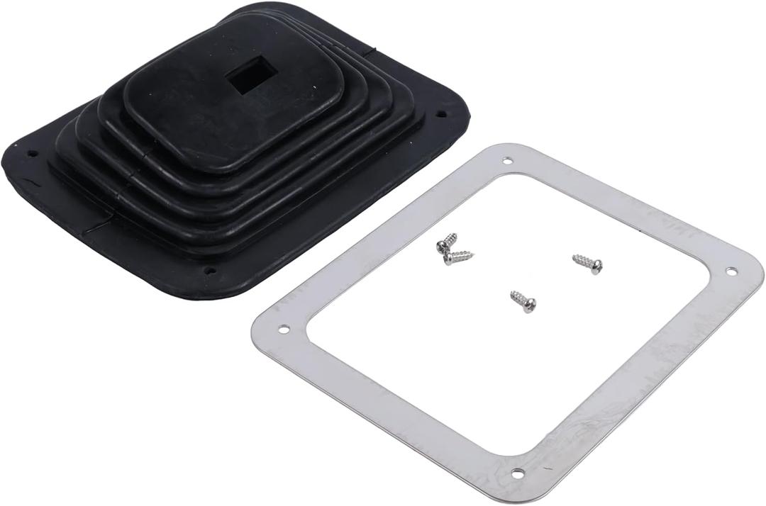 6283 Gear Shift Boot, Dust Cover L 6-3/4" x W 5-5/8" with Chrome Plate & Screws