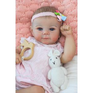 SCOM Reborn Baby Doll Girl - 18 Inch Lifelike Newborn with Realistic Details, Real Life Baby with Soft Weighted Body, Gift-Ready for Girls Ages 3+