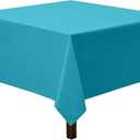 Gee Di Moda Square Tablecloth - 52 x 52 Inch Navy Blue Table Cloth for Small Square or Round Tables - Heavy Duty Washable Fabric - for Buffet Table, Holiday Party, Dinner, Wedding & Baby Shower (Caribbean)