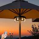 Umbrella Lights Outdoor Patio, Rechargeable Cordless with Dimmer &Timer, 8 Bright Warm White LED Bulbs Perfect for Garden, Backyard, Camping, BBQ or Indoor Use