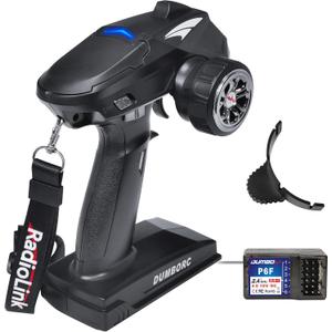 DUMBORC X4 2.4GHz 4-Channel RC Radio Transmitter and Receiver P6F with Fail-Safe & Low Voltage Alarm Function Mixed Mode for Rc Vehicle Car Boat Tank Model Parts Remote Controller