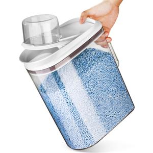 LivLab Cereal Container - 5Lbs Good Grips Airtight Rice Storage Bin Pet Food Dispenser with Lid + Measuring Cup Perfect for Pet Food & Kitchen Pantry Organization (3.5KG)