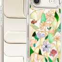 Unov for iPhone Air Case, Clear with Design, Slim Fit Good Grip, Embossed Phone Case, Shockproof Protective Cover, Raised Camera Protection, Soft TPU, Stained Glass Flower