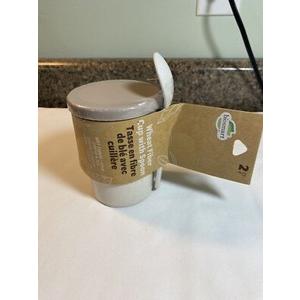 Eco-Friendly Wheat Fiber Hot Cereal Mug With Spoon 350ml BPA Free