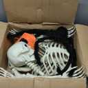 UMEELR 5.4FT Halloween Life Skeleton with Spider, Full Size Skeleton for Halloween Patio Lawn Garden Props Spooky Party Decoration