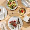 TheTerra Ceramic Dinnerware Sets for 8, 24 Pieces Porcelain Lightweight Plates and Bowls Sets, Scratch Resistant Dish Set, Oven & Microwave & Dishwasher Safe, Reactive White