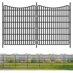 15 Panels Garden Fence Animal Barrier, 33 in(H) X 36 ft(L) Dog Fence Outdoor for Yard, Tall Metal Fencing with Ground Stakes, Temporary Fencing for Dog, Rabbits, and Patio Border