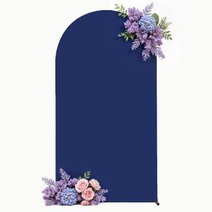 Navy Blue Arch Backdrop Cover for Wedding, 6FT Navy Blue Arch Cover Stretchy Backdrops, Double-Sided Arch Stand Covers for Wedding Ceremony, Baby Shower, Birthday Party Decoration