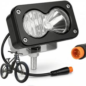 Baja Style Light Ebike Headlight for RidstarQ20, 3-Pin Julet Waterproof Connector Bright 20W LED Plug and Play 12V-60V Wide Voltage Compatible Head Lamp for Ridstar Q20 Lite/H20/E26/S10(White)