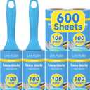 Swihauk 600 Sheets Extra Sticky Lint Rollers for Pet Hair, Easy Spiral Tear Lint Roller for Clothes with Ergonomic Handle, Multipurpose Lint Remover for Furniture, Carpet, Car Seat