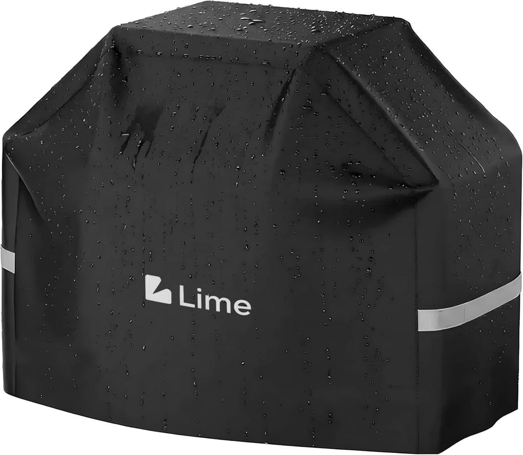 Lime Grill Cover - 58 Inch Heavy Duty BBQ Grill Cover for Outdoor Grill, Waterproof, UV, Fade & Tear Resistant, Gas Grill Cover for Weber Charbroil Genesis Nexgrill and More