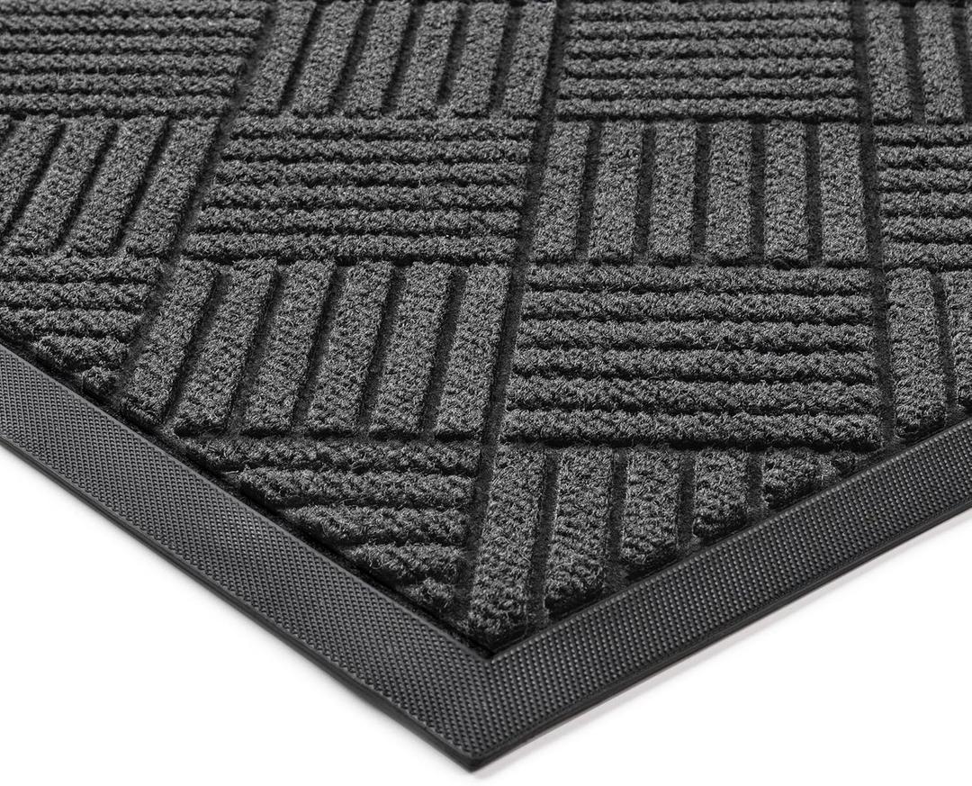 Front Door Mat, Heavy Duty Indoor Outdoor Doormat, 72" x 36" Low Profile Outdoor Mats for Home Entrance, Stain and Fade Resistant Welcome Mat Ideal for High Traffic Area, Diamond Grey