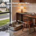 Low Entry Stainless Steel Cat Litter Box, Extra Large Open Top Litter Box with High Sides, Easy to Clean Non-Stick Metal Litter Pan for Kittens, Senior & Large Cats, 23.4"x15.6"x5.9"