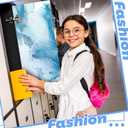 Haull 2 Pcs School Locker Magnetic Wallpaper Locker Accessories for Girls Boys 12 x 36 Inch Removable Locker Decoration for School Office (Marble)