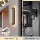 EDISHINE Upgraded 23.6" Led Modern Outdoor Wall Light, Dimmable Linear Exterior Wall Sconce, Adjustable Color Temperature, IP65 Waterproof, Long Exterior Lighting Fixtures for Garage, Porch, 2 Pack