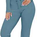 REVETRO Lounge Sets For Women Spring Sexy V Neck Pajama Set Long Sleeve Shirts 2 Piece PJ Set Y2k Workout Sets For GYM (Small, Grey Blue)