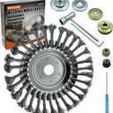 8 Inch Steel Wire Weed Wheel Brush Cutter Trimmer Head, Weed Trimmer Blade Head for Weed Eater,Brush Cutter,Weed Wrackers, Compatible with Husqvarna, Sthil, Moss Grass Rust Removal