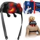 BOB AND BRAD iNeck Pro Cordless 4D Shiatsu Neck Massager with Heat for Pain Relief, FSA Eligible HSA Deep Tissue Kneading for Neck, Shoulder & Back, 190 Min Long Battery Life, for Office, Travel Gifts (Gray Black)