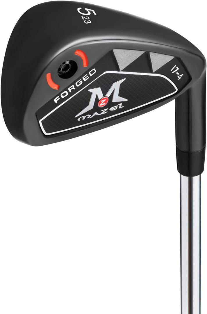 MAZEL Men Golf Iron 5 Iron with Steel Shafts for Right Handed Golfers (5 Iron) (Loft: 23°, Lie:61.5°, Length: 38", SCREW WEIGHT: 2g, Assemble Club Head Weight: 258g)