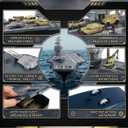 33-Inch Aircraft Carrier Mega Playset - Ultimate Military Battle Set for Boys with Realistic Battleship, Fighter Jets, Toy Soldier Figures, Military Vehicles for Kids Imaginary Pretend Play