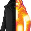 Graphene Men Heated Jacket Coat with 18400 mAh Battery Pack & Adaptor (X-Large, Black2025)