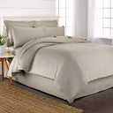 Queen Duvet Cover by Pure Bamboo, 3 Piece Set, Genuine 100% Organic Viscose Derived from Bamboo, Luxuriously Soft and Cooling, 2 Pillowcases (Queen, Sand)