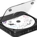 ENVYCLOUD CD Player Portable with Dual Stereo Speakers, Rechargeable Portable Player with Bluetooth for Home with Headphones, Support CD/AUX/USB,Black