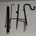 Large flag pole holder for outside house,Akeydeco house Flag Pole 1 Pack 60 Inch for 28 x 40 Flags with Shepherds Hooks for Outdoor Bird Feeder Pole with 5 Prongs Base(Without Solar Lights Flag)