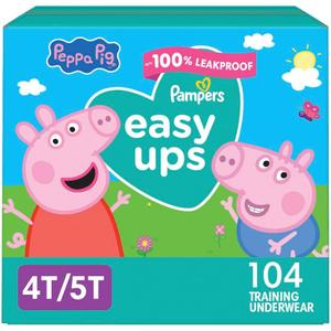 Pampers Training Pants - Easy Ups Girls & Boys - Size 4T-5T, 104 Count, Peppa Pig Potty Underwear 