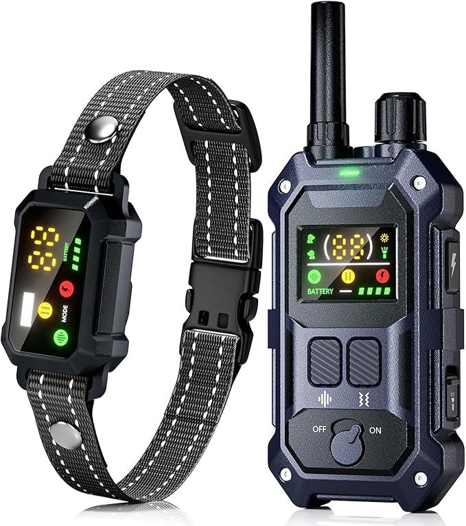 BLACKDOG Military Dog Shock Collar  4200ft Dog Training Collar with Remote, 4 Training Modes, Flashlight & Strobe, 3Month Battery, IP67 Waterproof Dog E Collar for All Breeds 5150lbs (Dark Blue)