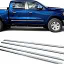 ECOTRIC Chrome Body Side Molding Trim Mouldings Compatible with 2019-2021 Dodge Ram 1500 Crew Cab New Body Style