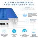 SoundAsleep Products Dream Series Luxury Air Mattress, ComfortCoil Technology, Built-in High Capacity Pump for Home, Camping- Double Height, Adjustable, Inflatable Blow Up, Portable (Queen Size) (Blue)
