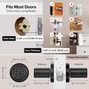 ThorBolt Fingerprint Door Knob, Keyless Door Knob with Keypad Biometric Electronic Thumbprint, Auto-Lock for Interior Doors for Bedroom, Home, Office, Garage, 4xAA Alkaline (NOT Included), MD1 Black