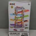 Montessori Toys for 2 3 Year Old Boys Toddlers, Car Ramp Toys with 6 Cars & Race Tracks, Garages and Parking Lots, Ramp Racer Toy Gift for Boys Girls Age 18 Months and Up, Multicolor