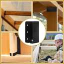 4 Pairs Deck Railing Bracket Connectors, Split Deck Rail Bracket for 2"x4",2"x6", 4"x4" Wood Post to Handrail Stair Fence Railings, Black