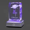 hochance 3D Rose Crystal Multicolor Nightlight - I Love You Decolamp,Mothers Day Gifts Ideas for Mom Wife from Daughter Husband,Valentines Anniversary Birthday Presents for Girlfriend Couple Her