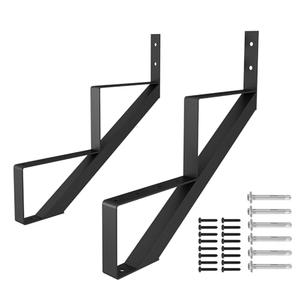 DIYHD Steel Stair Riser 2 Step Stair Stringer for Deck Height 20in, Powder Coated Black, MAX Load Capacity:500lbs, 2pcs