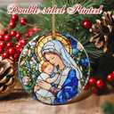 Christmas Ornaments, 2.8 Inch Ceramic Religious Ornament, Christmas Tree Ornaments, Xmas Decorations, Holiday Decorations, Christian Gifts, Religious Gift, Holiday Party Gifts, and Xmas Gift Ideas
