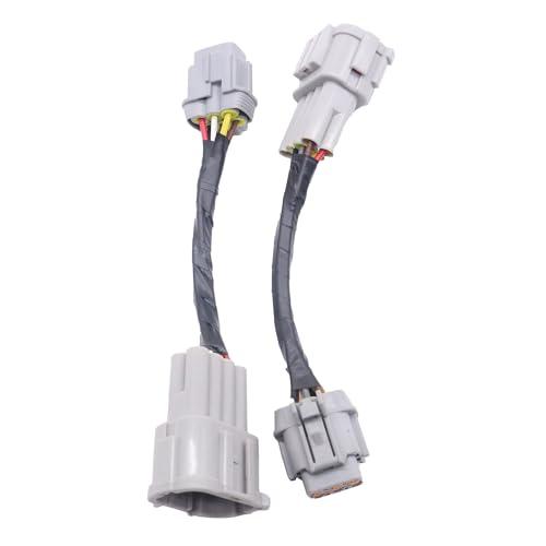 HiSport 2PCS Headlight Conversion Adapters Compatible with Nissan 350z 2003 2004 2005 HID Wiring 8 to Halogen 6