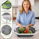 SSKT Pack of 2 Collapsible Cutting Board Multifunctional Kitchen Sink Tub Basin with Drain, Chopping Board & Washing up Bowl Space-Saving & Portable for Kitchen, Camping, RV, & Outdoor Use, 16.7"L x 12.2"W