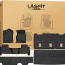 LASFIT Floor Mats & Cargo Liner 2015-2020 & Only 7/8 Seats (Not for 9 Seats) for Chevrolet Chevy Tahoe/GMC Yukon(Only Yukon, Not Fit Yukon XL), All Weather TPE Custom Fit Car Floor Liners