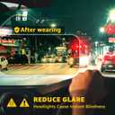 TJUTR Night Vision Driving Glasses for Men & Women, Polarized Anti Glare Yellow Lens Glasses for Night Time Safety TN2582